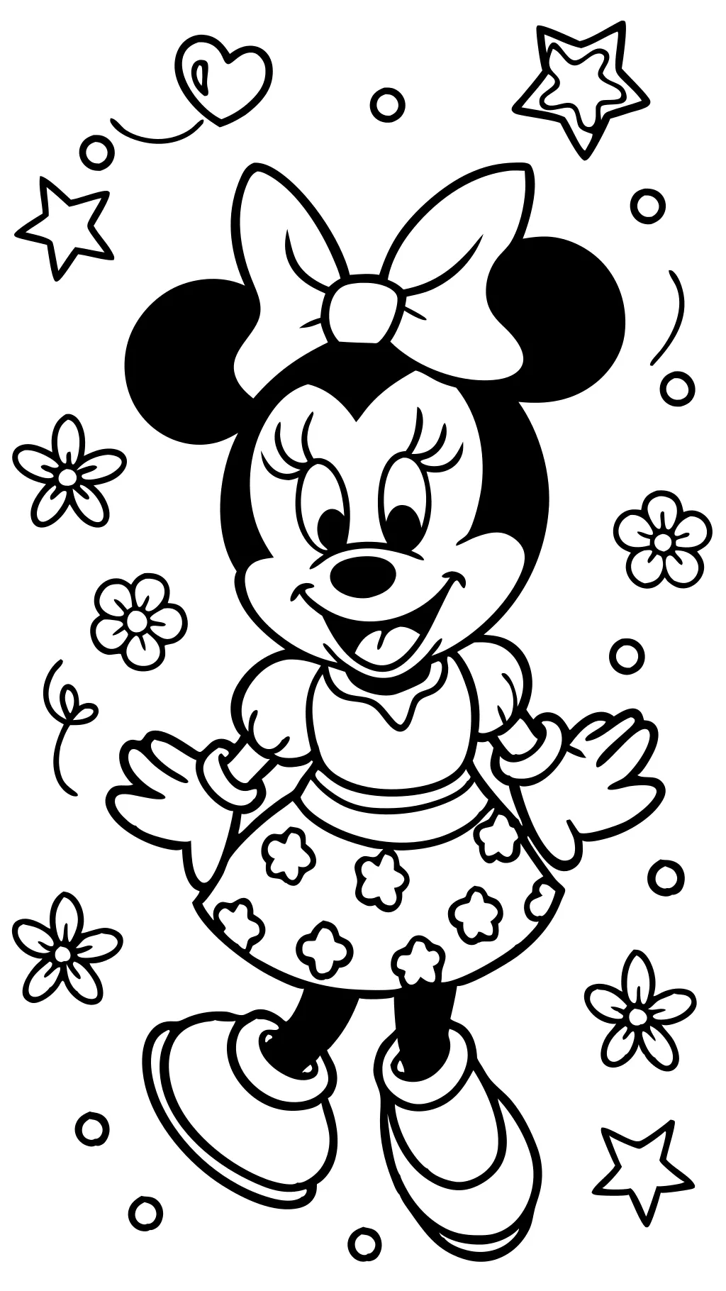 Páginas para colorear gratis de Minnie Mouse